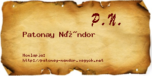 Patonay Nándor névjegykártya
