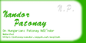 nandor patonay business card
